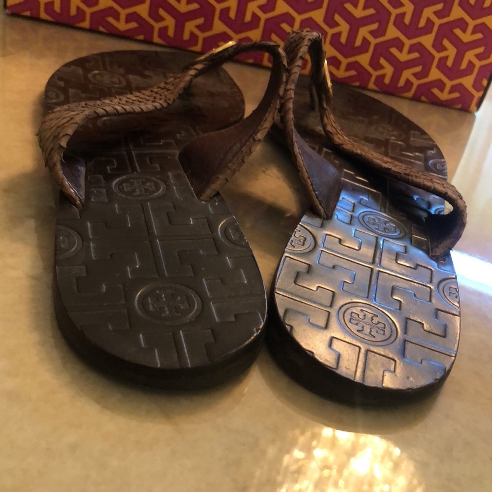 Tory Burch Thora Nubuck Python Print Sandals. Bro… - image 7